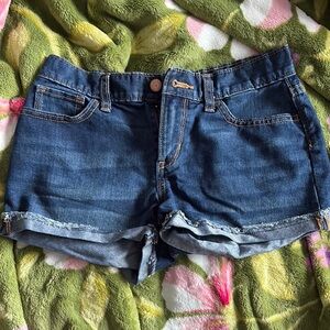 Old Navy Blue Jean Shorts Distressed Mid-Thigh
